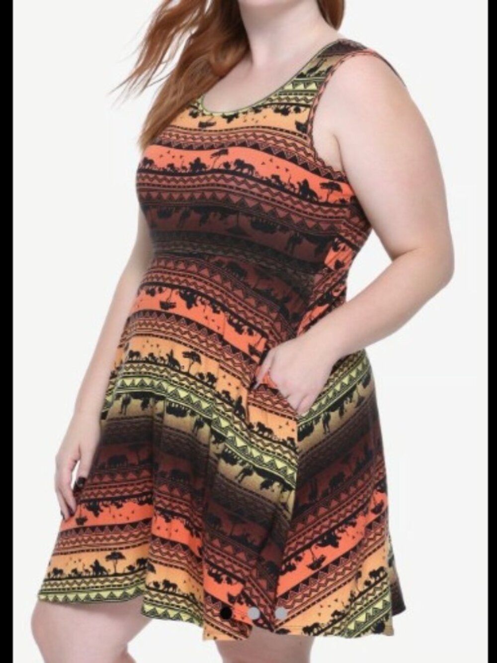 Hot Topic Disney "The Lion King" Sunset Tank Mini Dress (Plus Size 5X - 28/28)